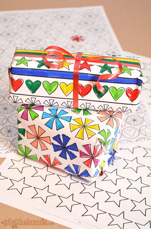 Colour your own wrapping paper