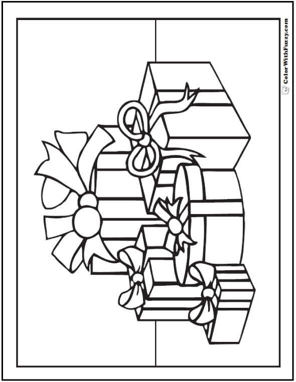 Coloring page of gifts