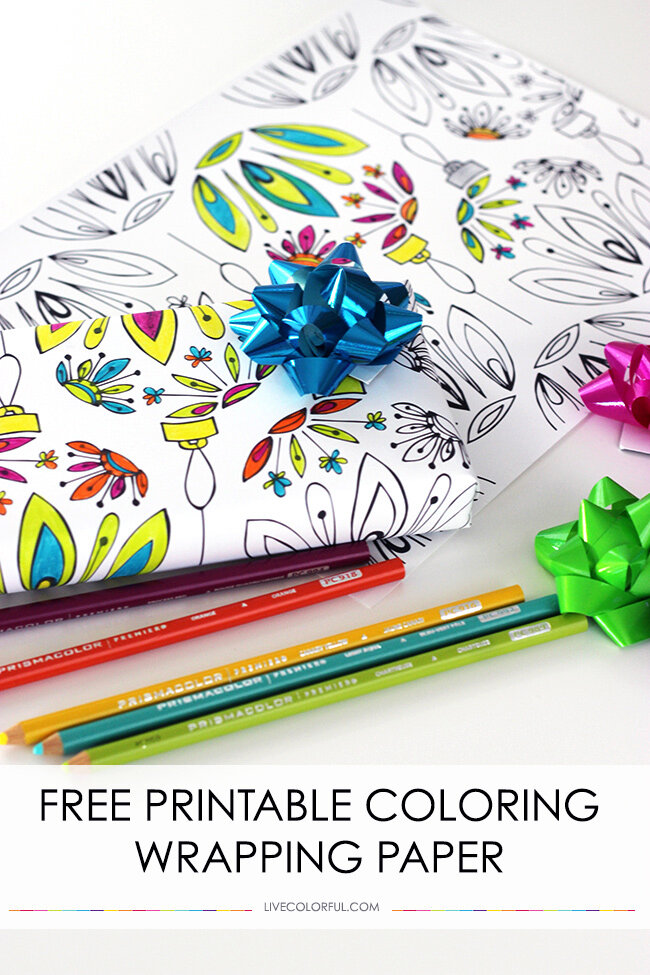How to make coloring page wrapping paper â live colorful