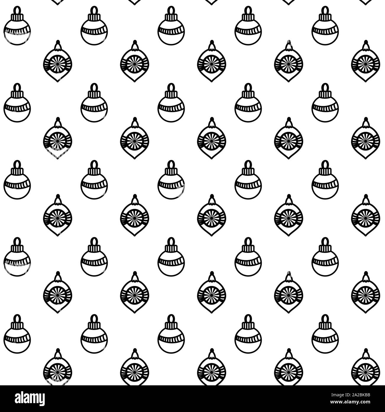 Seamless pattern with christmas toys andballs hand drawn doodle style vector illustration isolated on white background perfect for wrapping paper and coloring pages stock vector image art