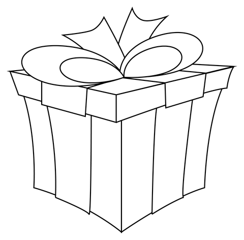 Wrapped gift coloring page free printable coloring pages