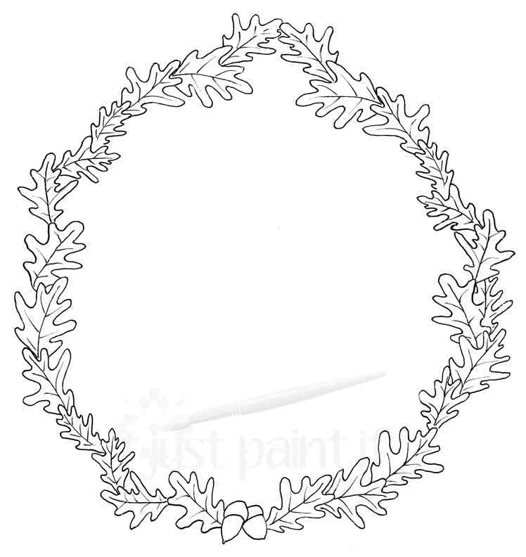 Fall wreath coloring pages kit just paint it blog http