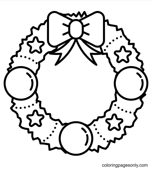 Christmas wreath coloring pages printable for free download