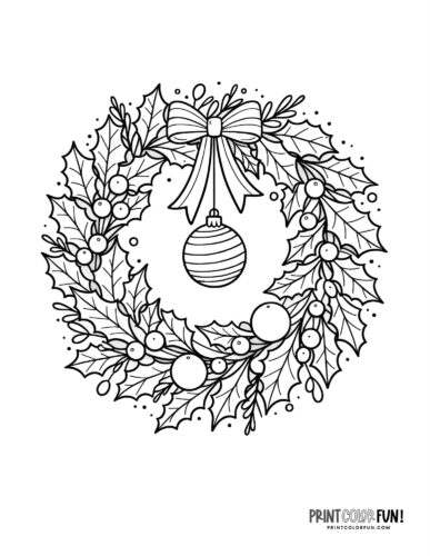 Christmas wreath clipart a festive collection of coloring pages more to deck the halls at