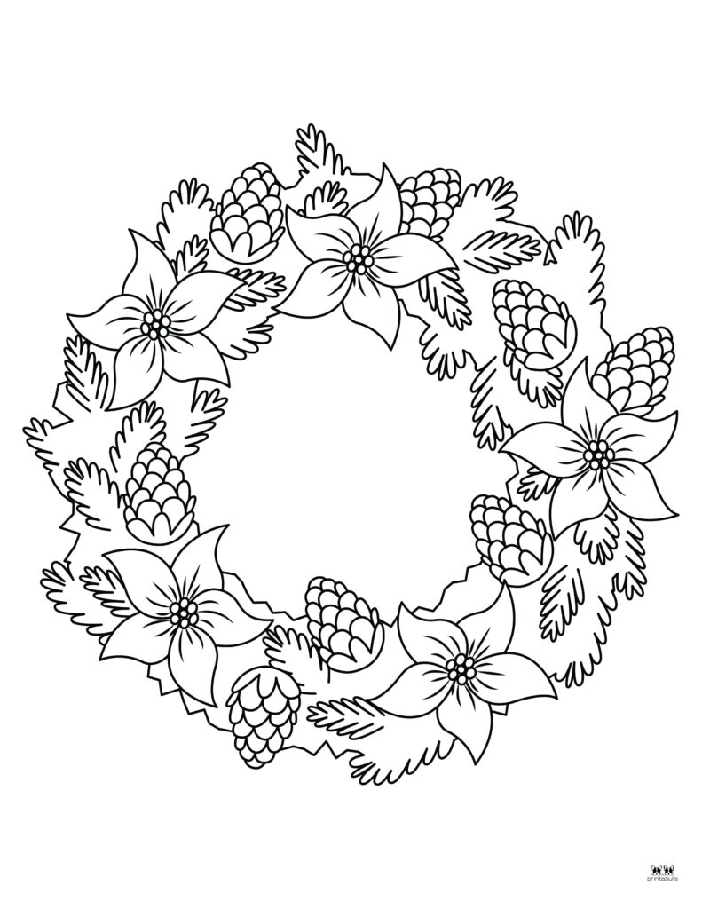 Christmas wreath coloring pages