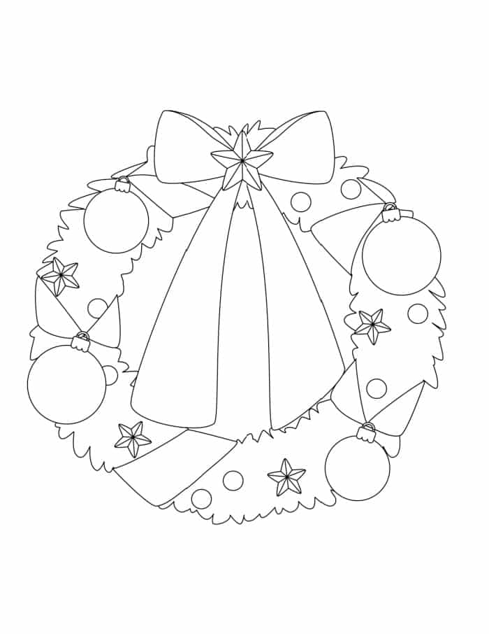 Free christmas wreath coloring pages