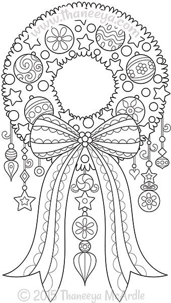 Color christmas wreath coloring page by thaneeya christmas coloring books printable christmas coloring pages christmas colors