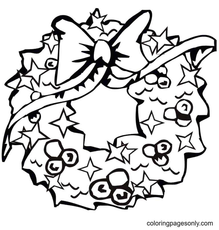 Christmas wreath coloring pages printable for free download