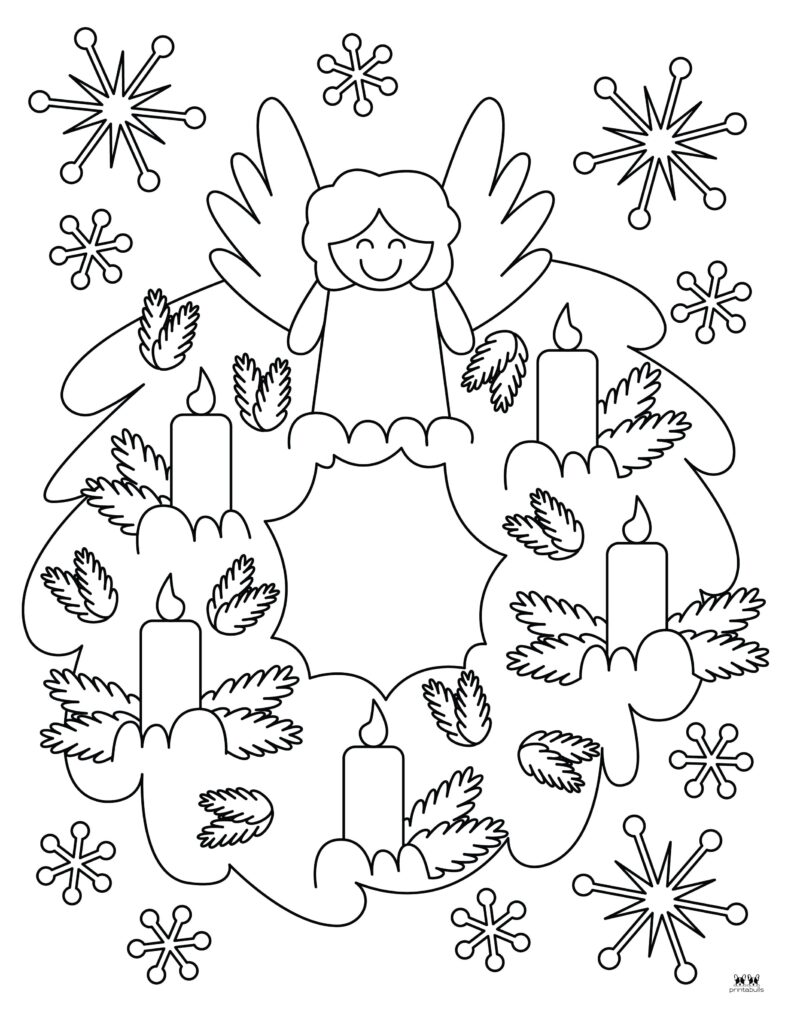 Christmas wreath coloring pages