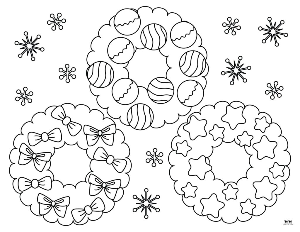 Christmas wreath coloring pages