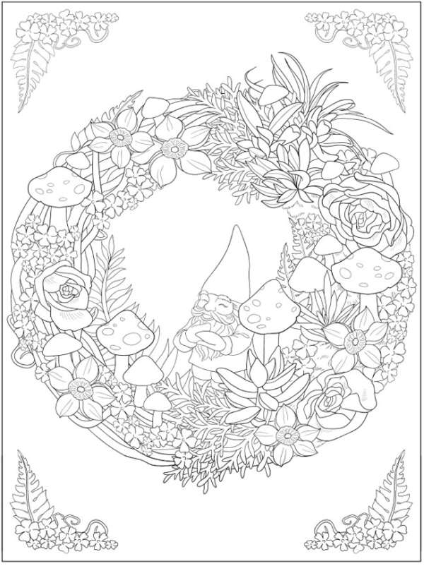 Free floral wreath coloring pages â