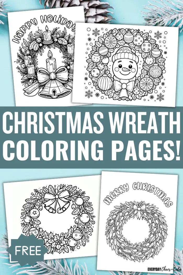 Free christmas wreath coloring pages for kids