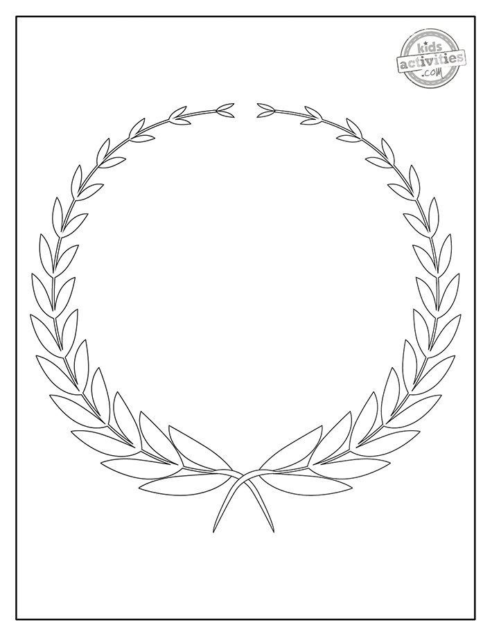 Free printable laurel wreath crown coloring page kids activities blog