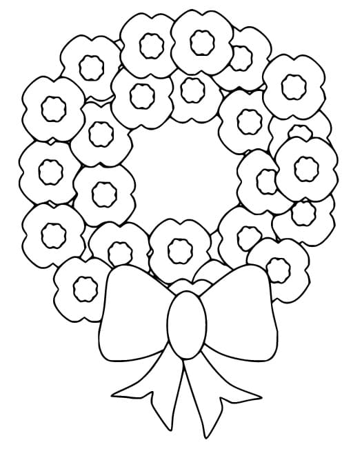 Happy memorial day wreath coloring page