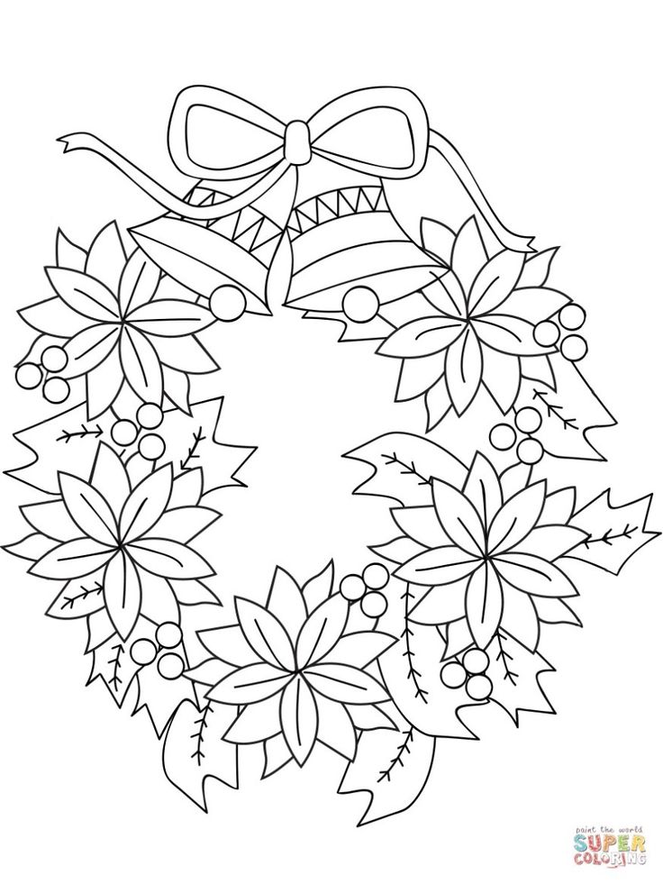 Pretty picture of christmas wreath coloring pages