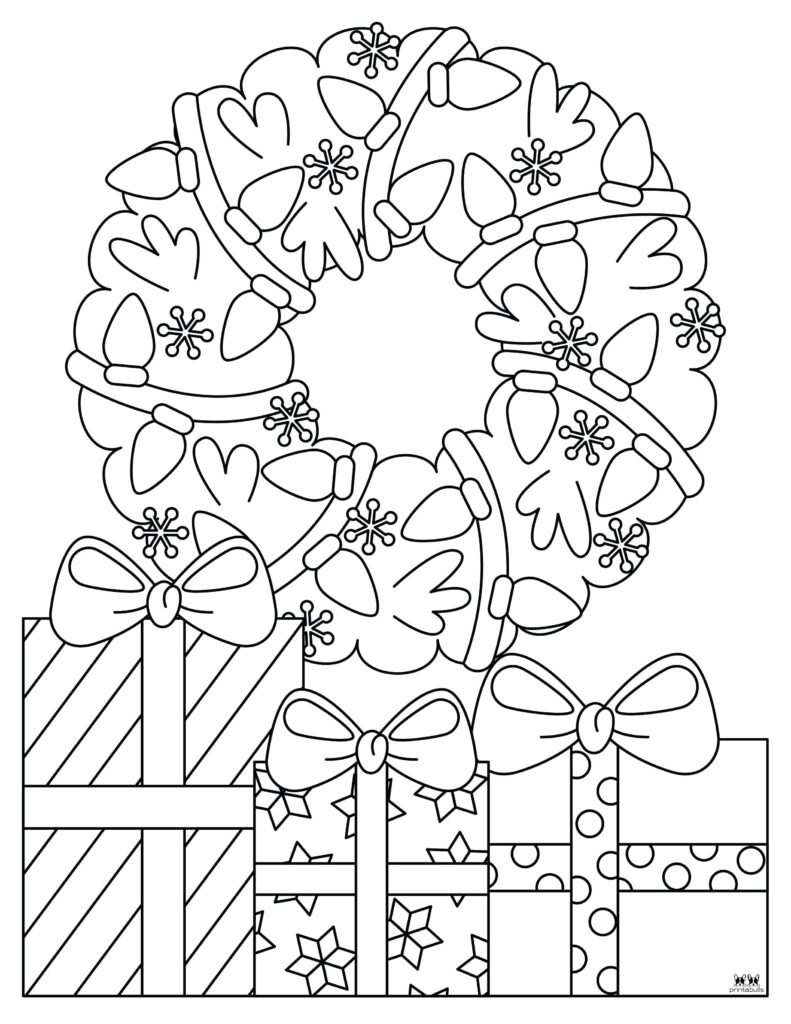 Christmas wreath coloring pages