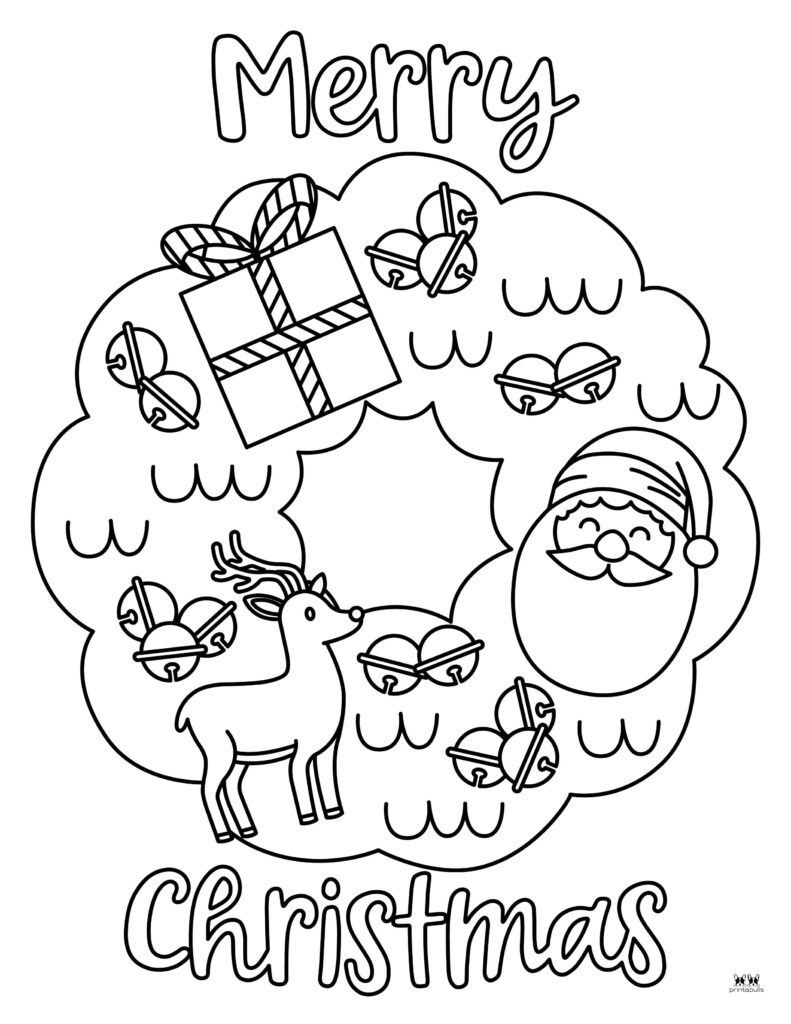 Christmas wreath coloring pages