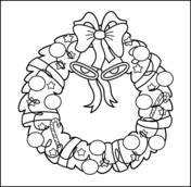 Christmas wreath coloring pages free coloring pages