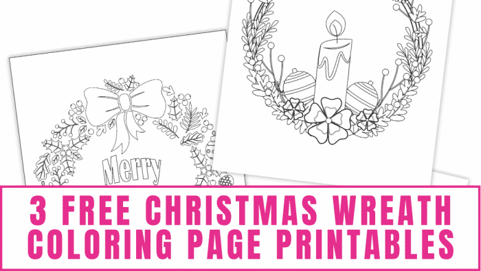 Free christmas wreath coloring pages