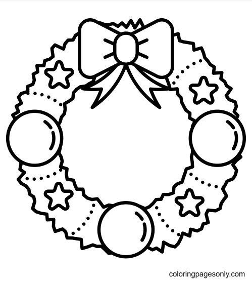 Christmas wreath coloring pages