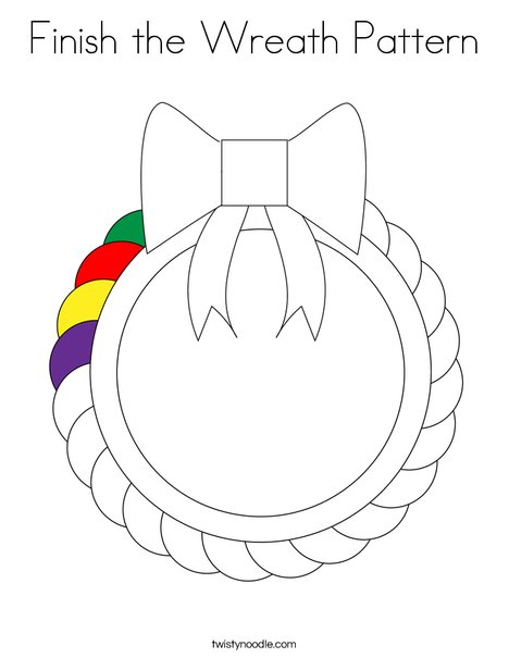 Finish the wreath pattern coloring page