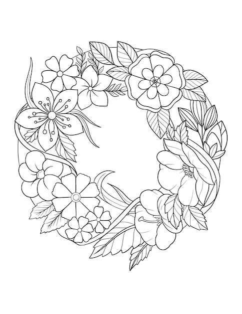 Wreath coloring page images