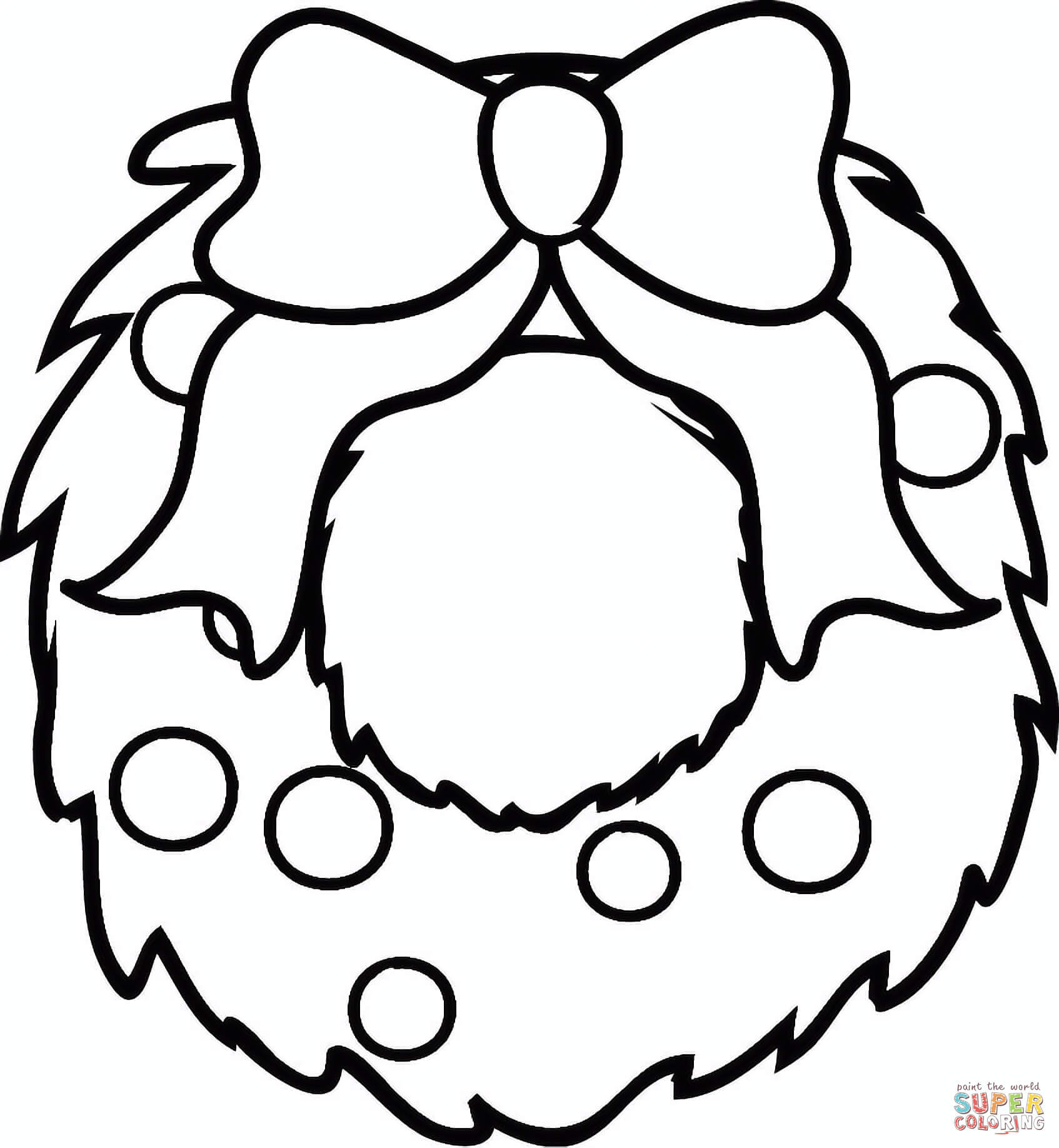 Christmas wreath coloring page free printable coloring pages