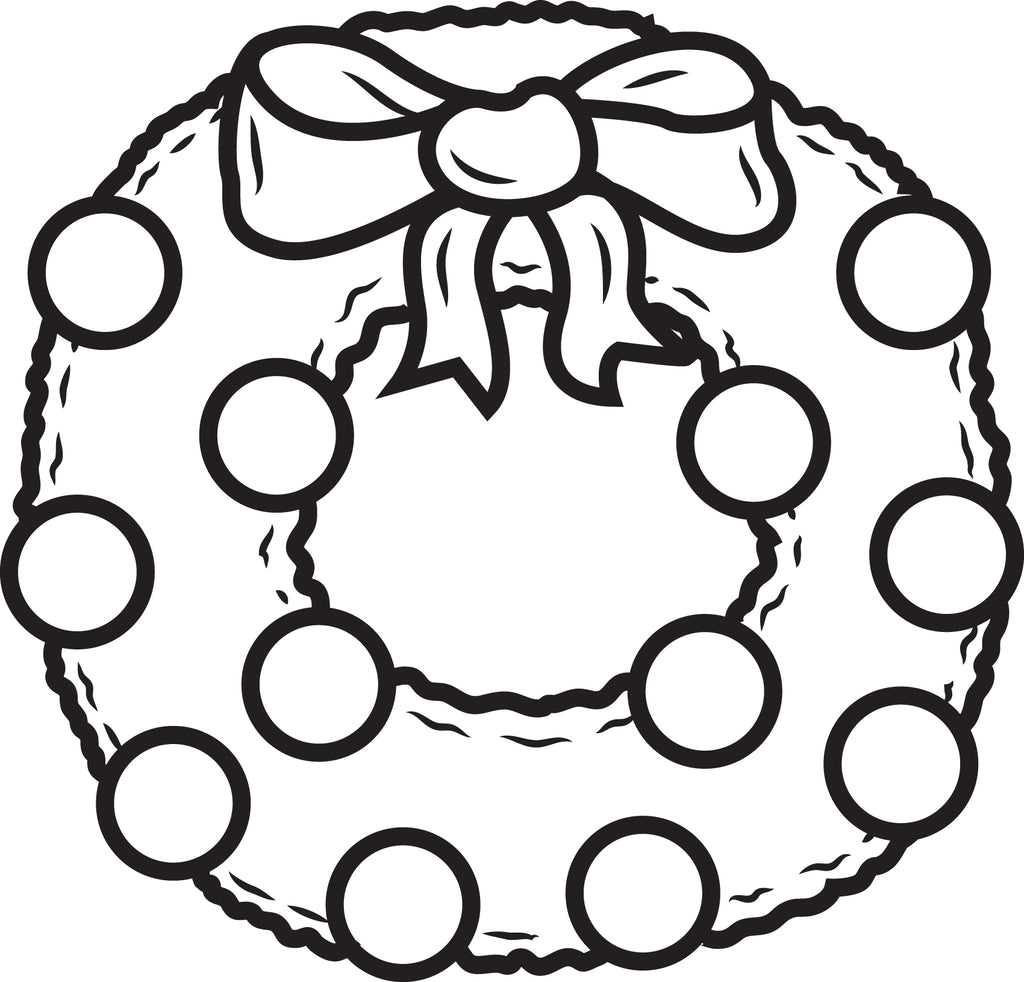 Printable christmas wreath coloring page for kids â