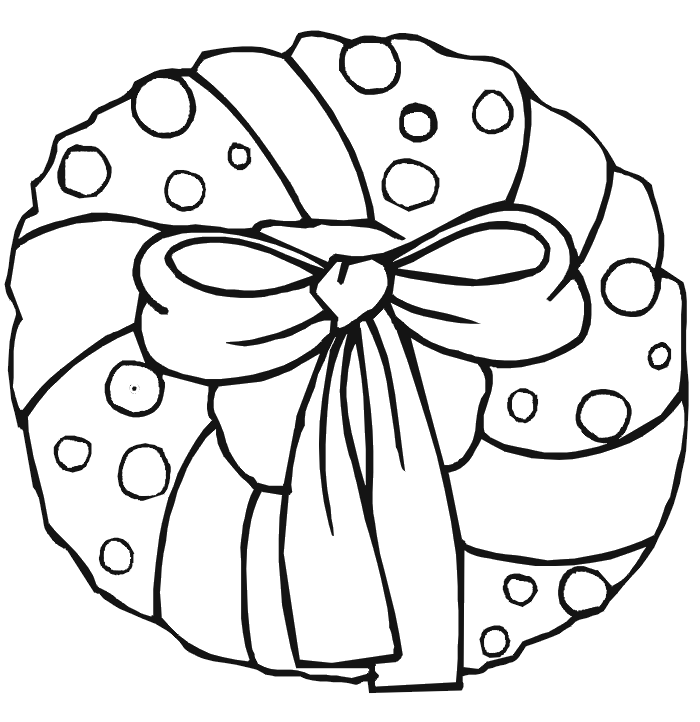 Christmas wreath coloring page wreath with big bow