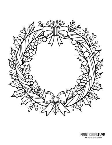 Christmas wreath clipart a festive collection of coloring pages more to deck the halls at