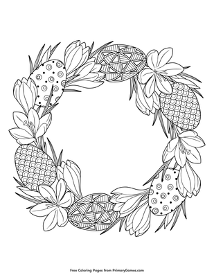 Easter wreath coloring page â free printable pdf from