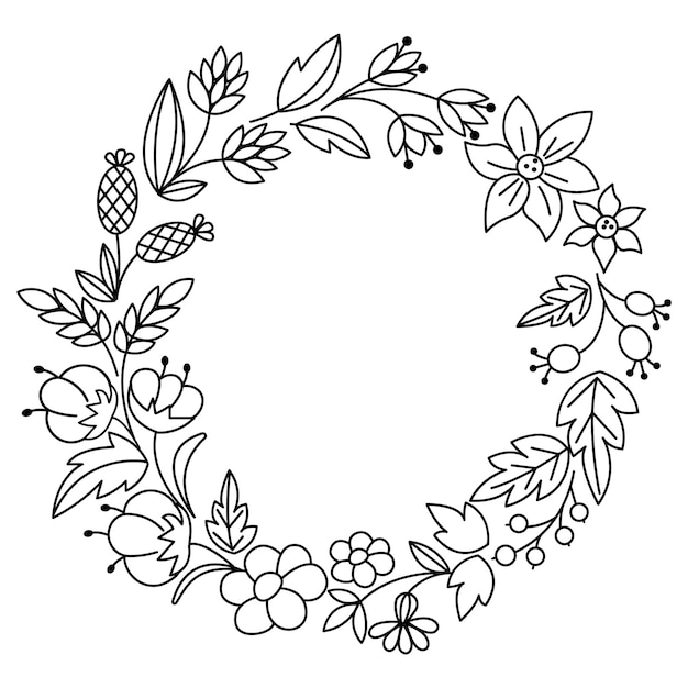 Wreath coloring page images