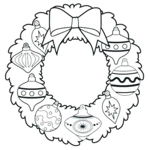 Free christmas wreath coloring pages printable