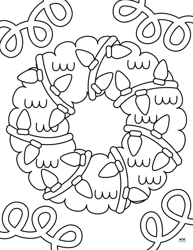 Christmas wreath coloring pages