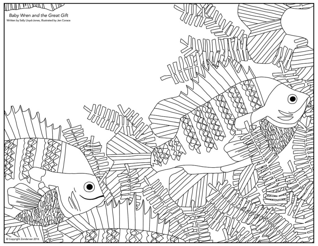 Baby wren coloring page