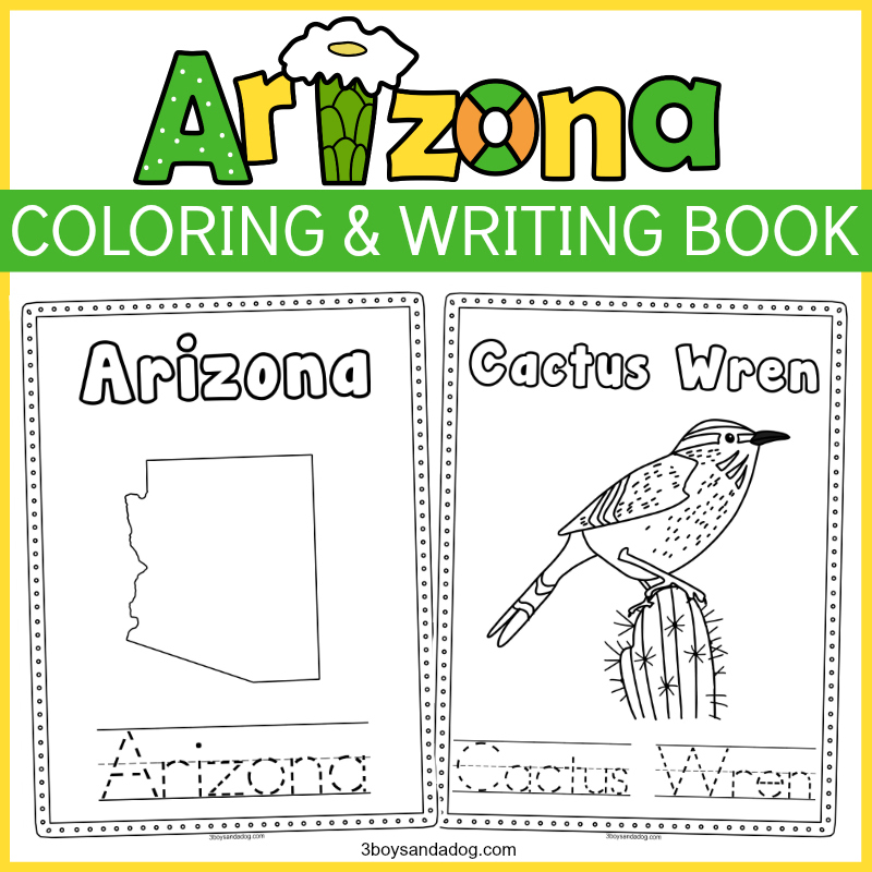 Arizona coloring and writing book full of fun state facts