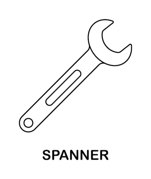 Premium vector coloring page with spanner for kids