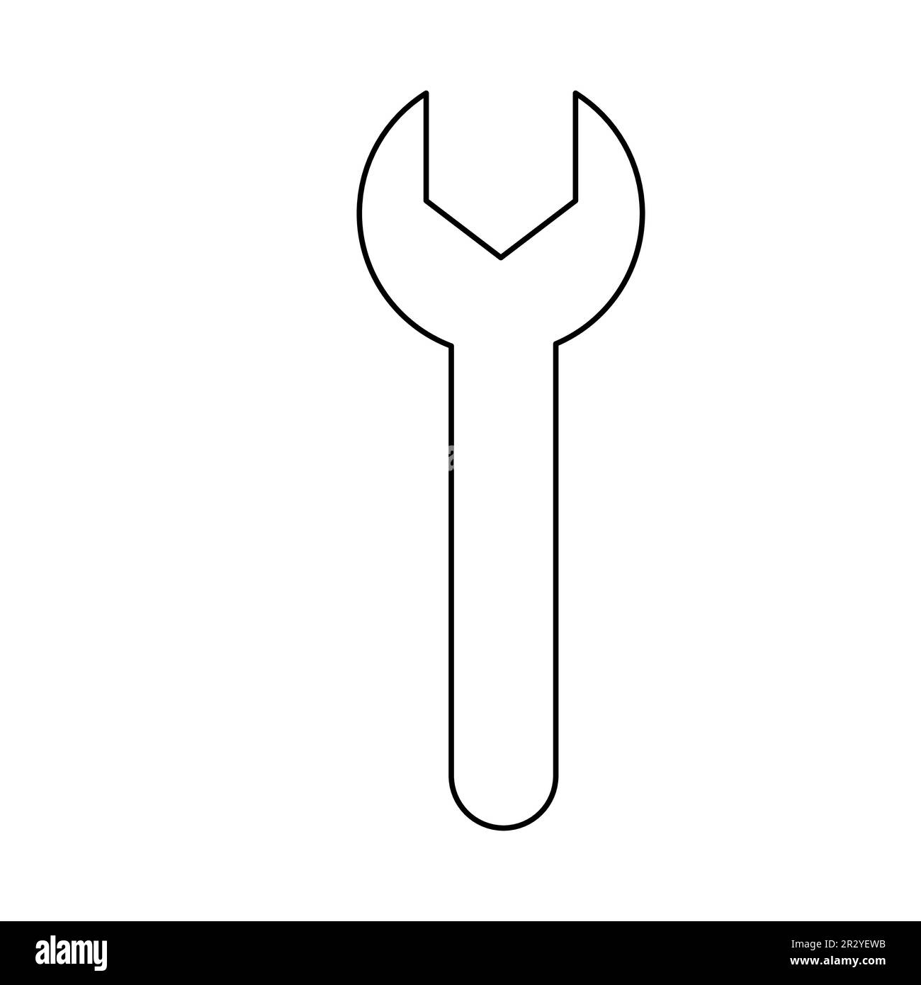 Wrench or spanner repair tool doodle style flat vector outline illustration for kids coloring book stock vector image art