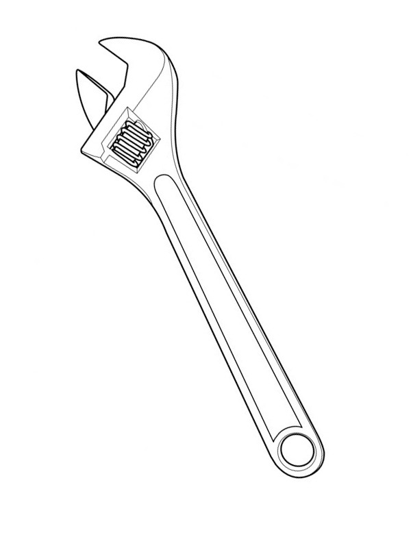 Adjustable wrench coloring page