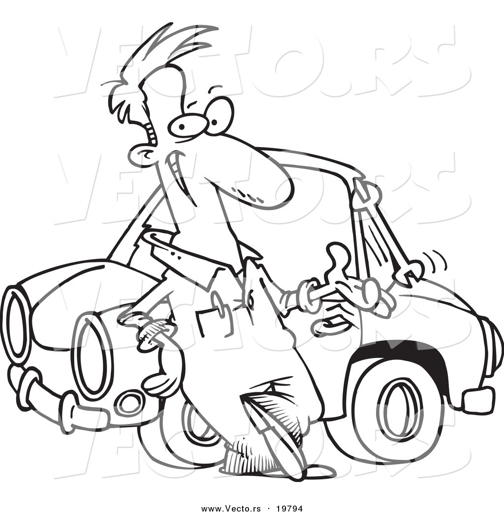 R of a cartoon male auto mechanic tossing a wrench