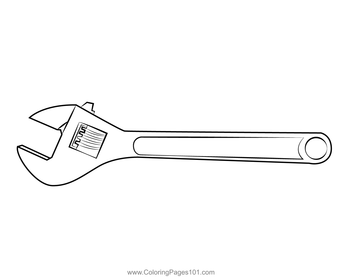 Adjustable steel wrench coloring page coloring pages color printable coloring pages