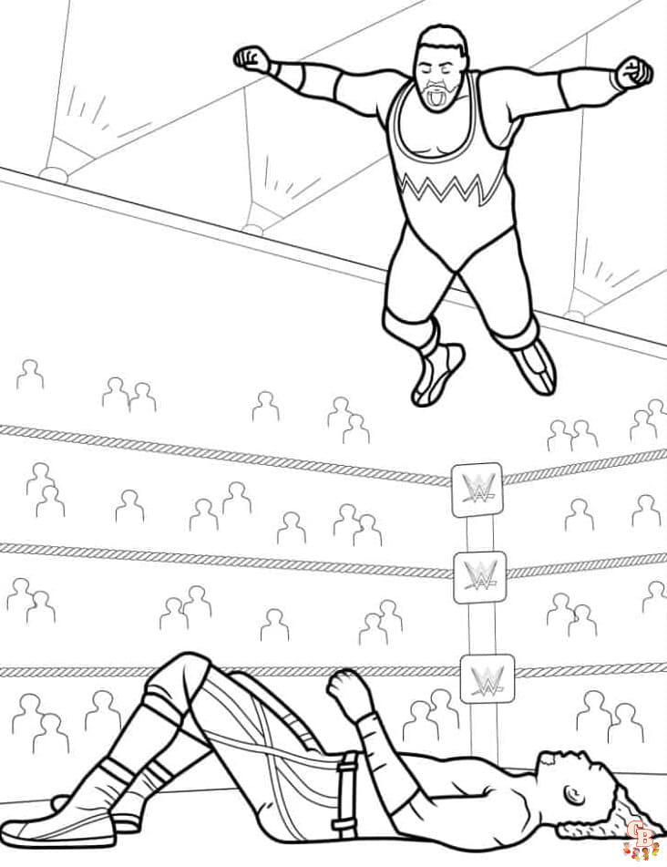 Printable wrestling coloring pages free for kids and adults