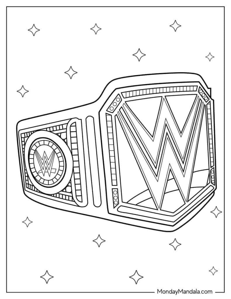 Wrestling wwe coloring pages free pdf printables