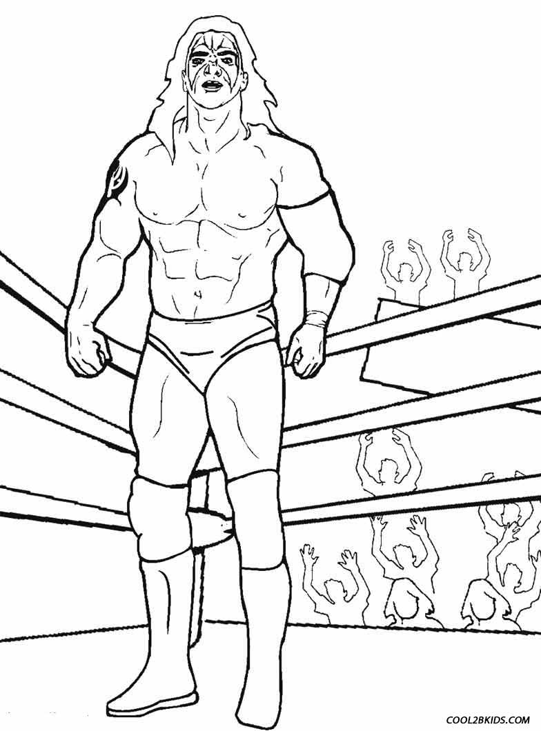 Printable wrestling coloring pages for kids