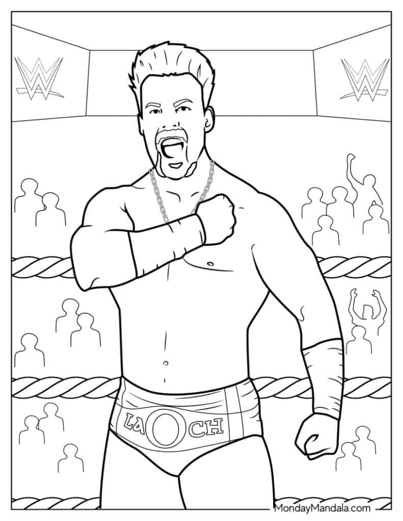 Wrestling wwe coloring pages free pdf printables