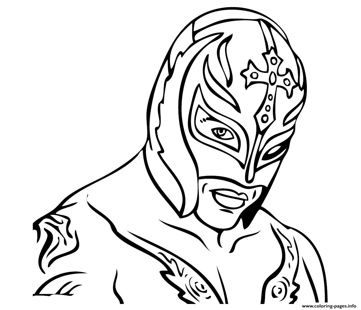 Rey mysterio wwe coloring page printable