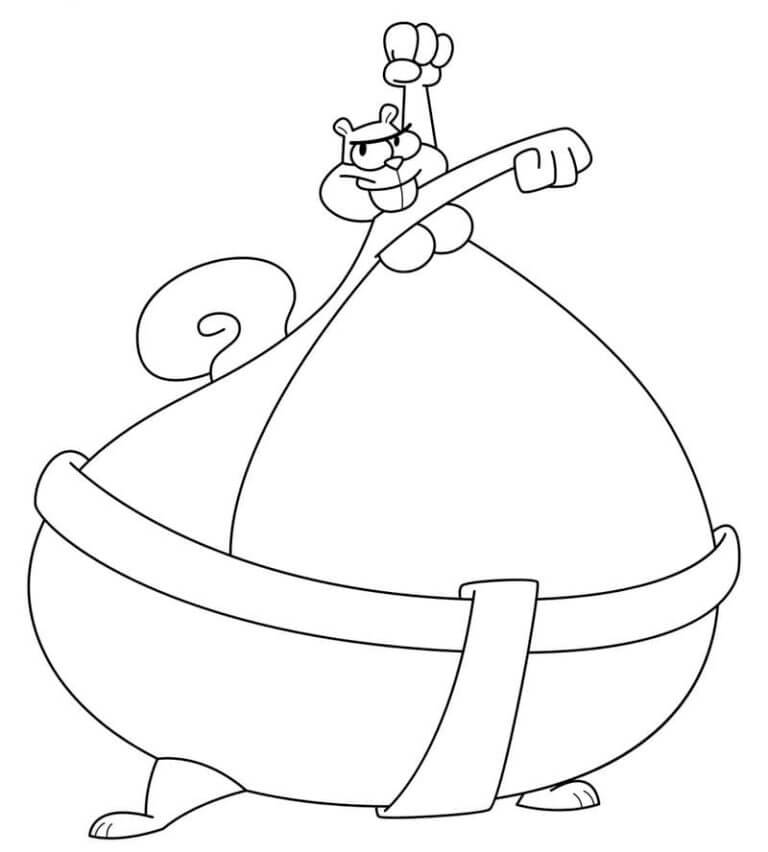 Sandy is a sumo wrestler coloring page