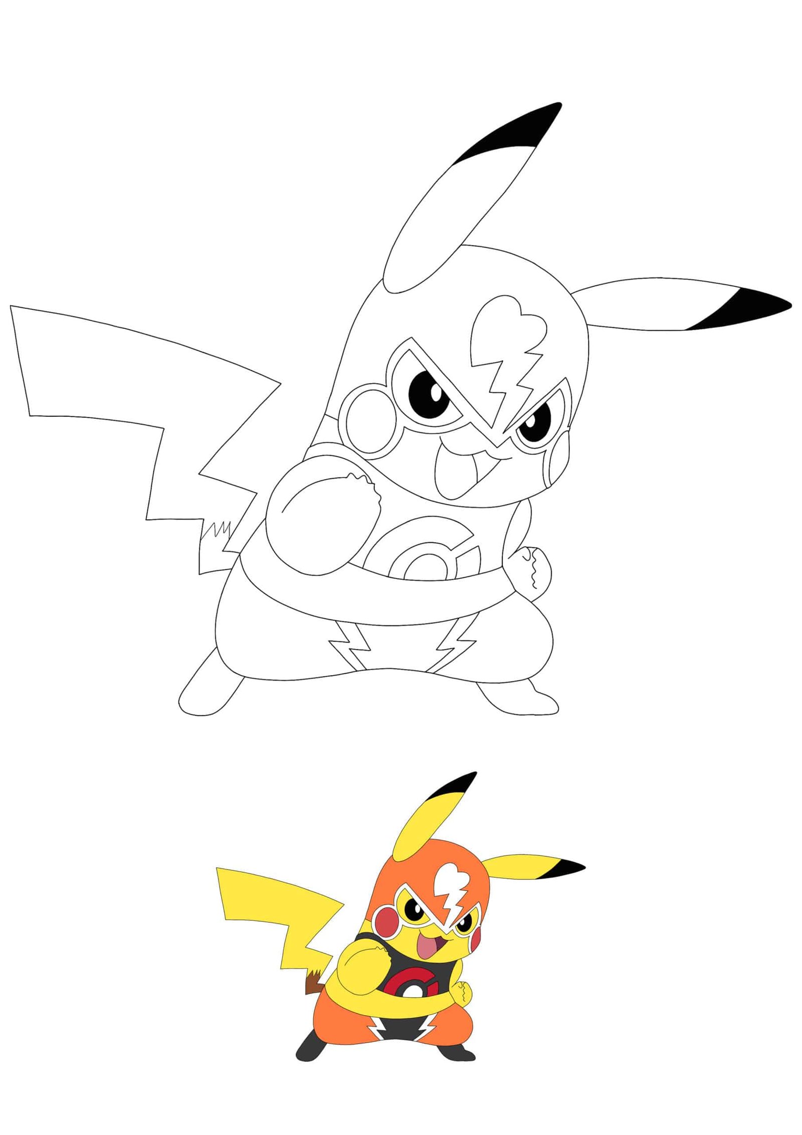 Pikachu wrestler coloring pages