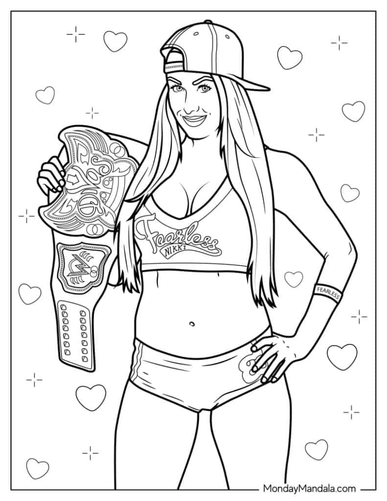 Wrestling wwe coloring pages free pdf printables