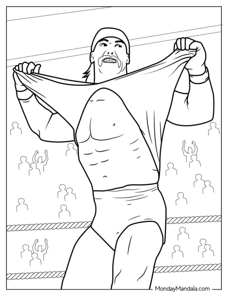 Wrestling wwe coloring pages free pdf printables